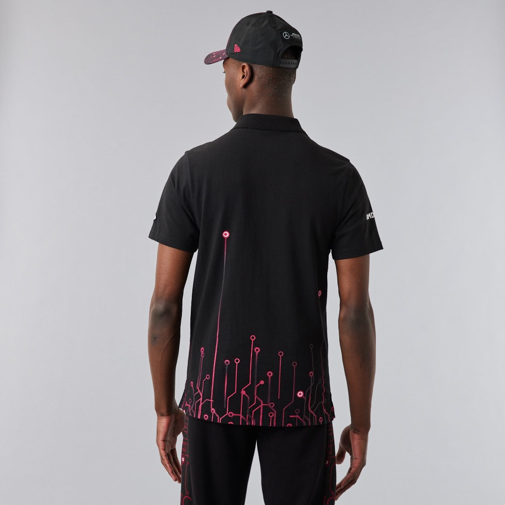 Mercedes E-Sports Motherboard All Over Print Polo - Black