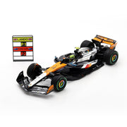 Spark McLaren F1 Team MCL39 Lando Norris 2025 Silverstone GP Winner F1 Car And Pit Board Adults - Chrome - 1:18 Scale