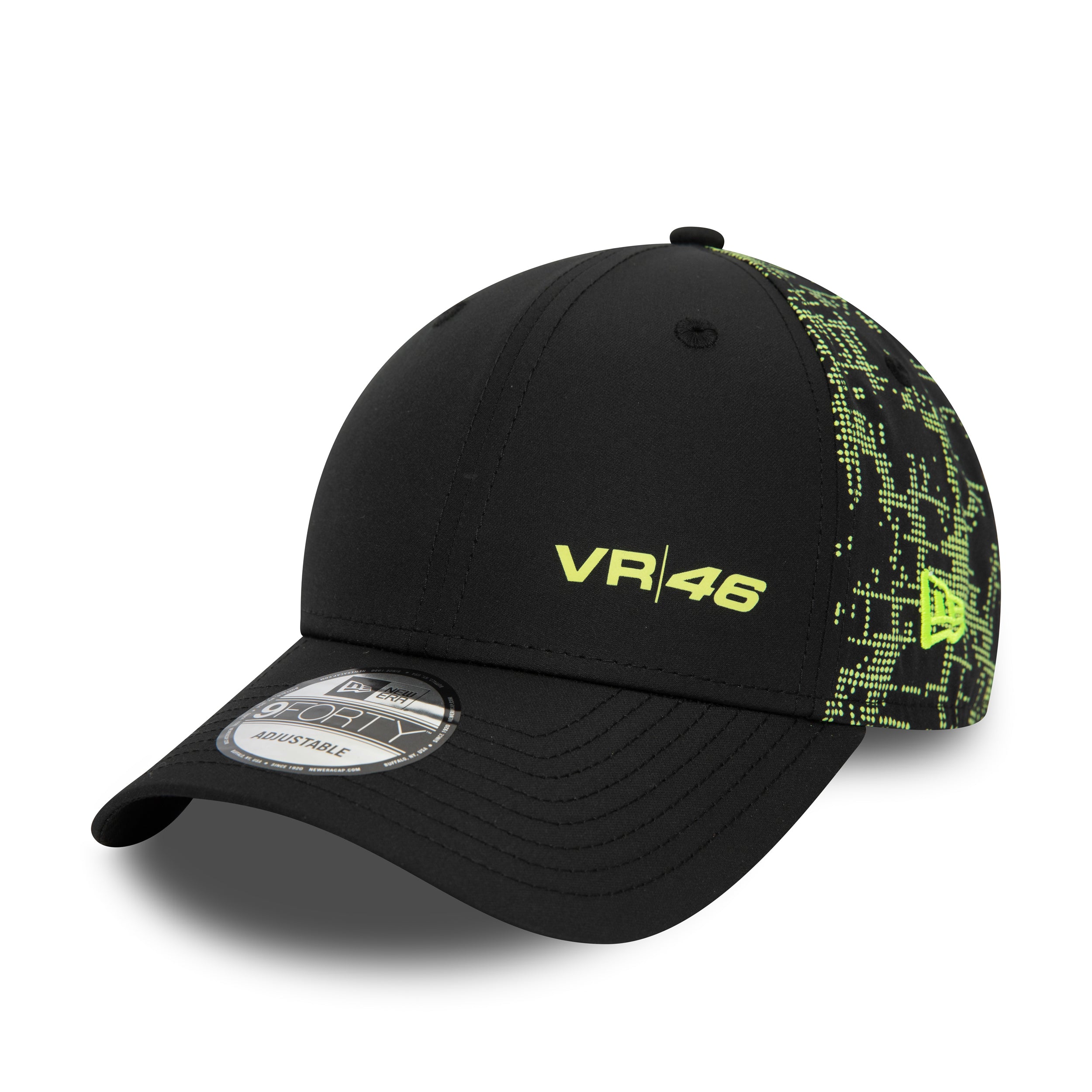 VR46 Featherweight Poly Print 9Forty Cap Adults - Black/Neon Yellow