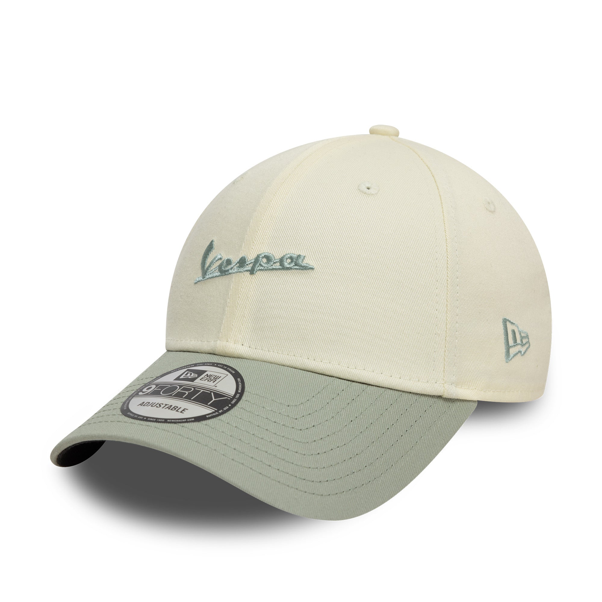 Vespa Contrast Side Logo 9Forty Cap Adults - Chrome White/Evergreen