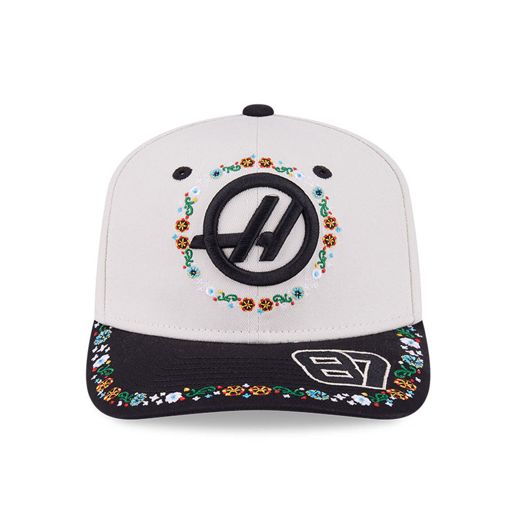 Haas F1 Mexico Oliver Bearman 9Seventy Cap Stretch Snap Adults - Ivory