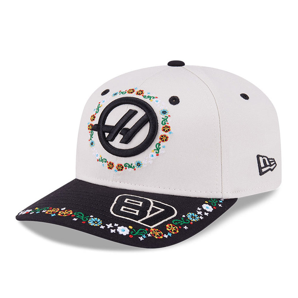 Haas F1 Mexico Oliver Bearman 9Seventy Cap Stretch Snap Adults - Ivory