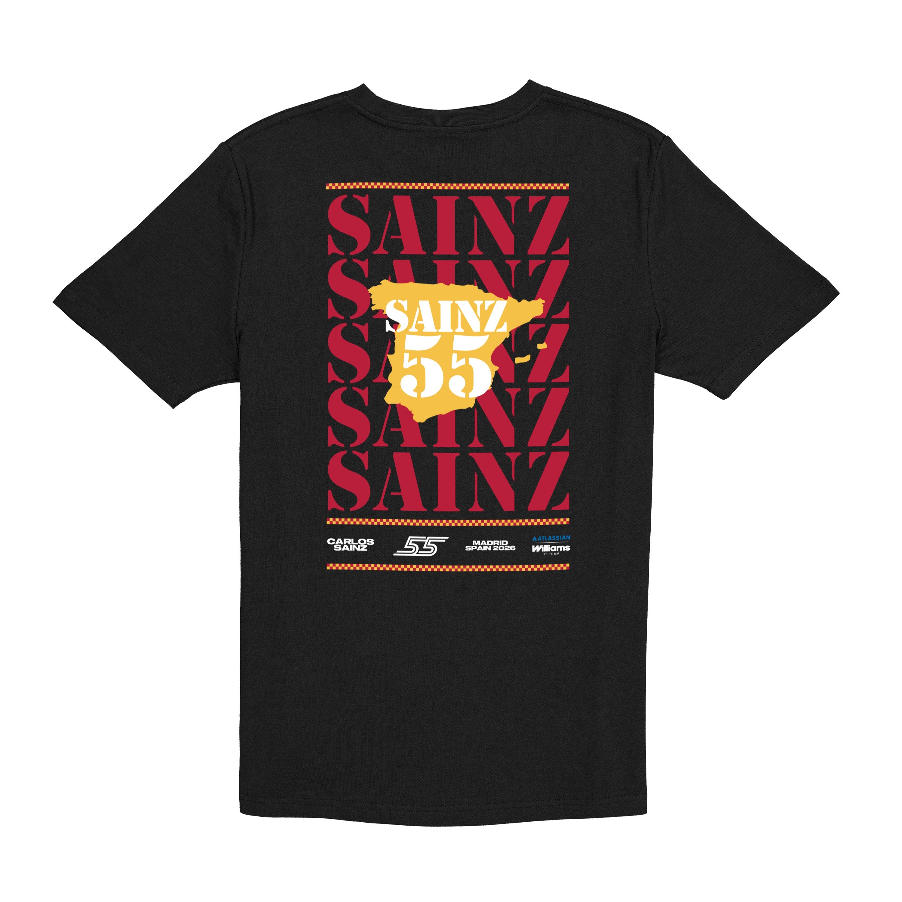 Williams F1 Team Madrid Carlos Sainz Oversized Tee Adults - Black