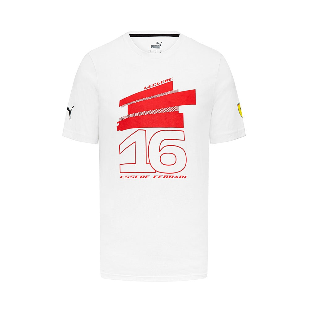 Scuderia Ferrari Driver Charles Leclerc Tee Mens - White
