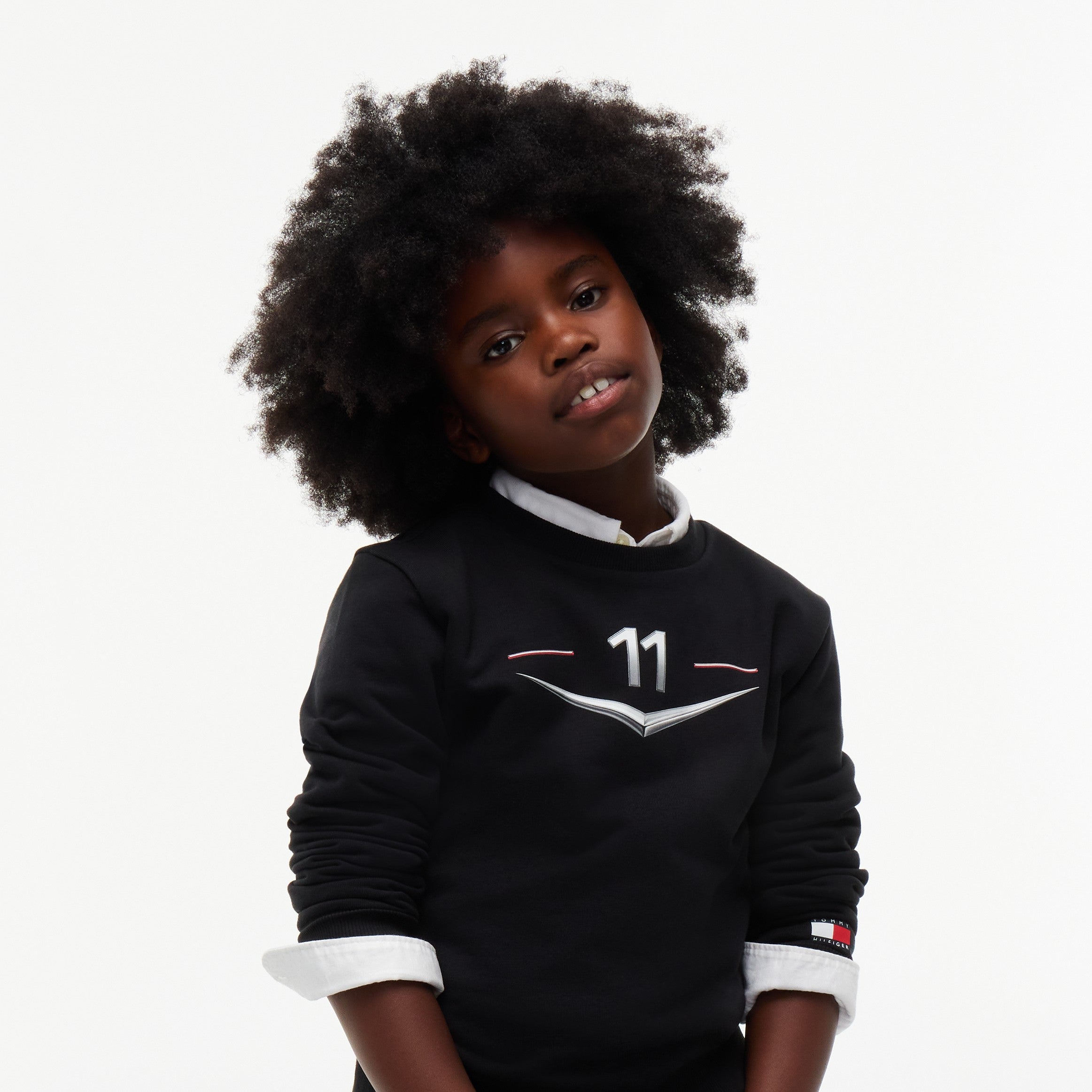 Cadillac F1 X Tommy Hilfiger Perez Chevron Crew Kids - Black