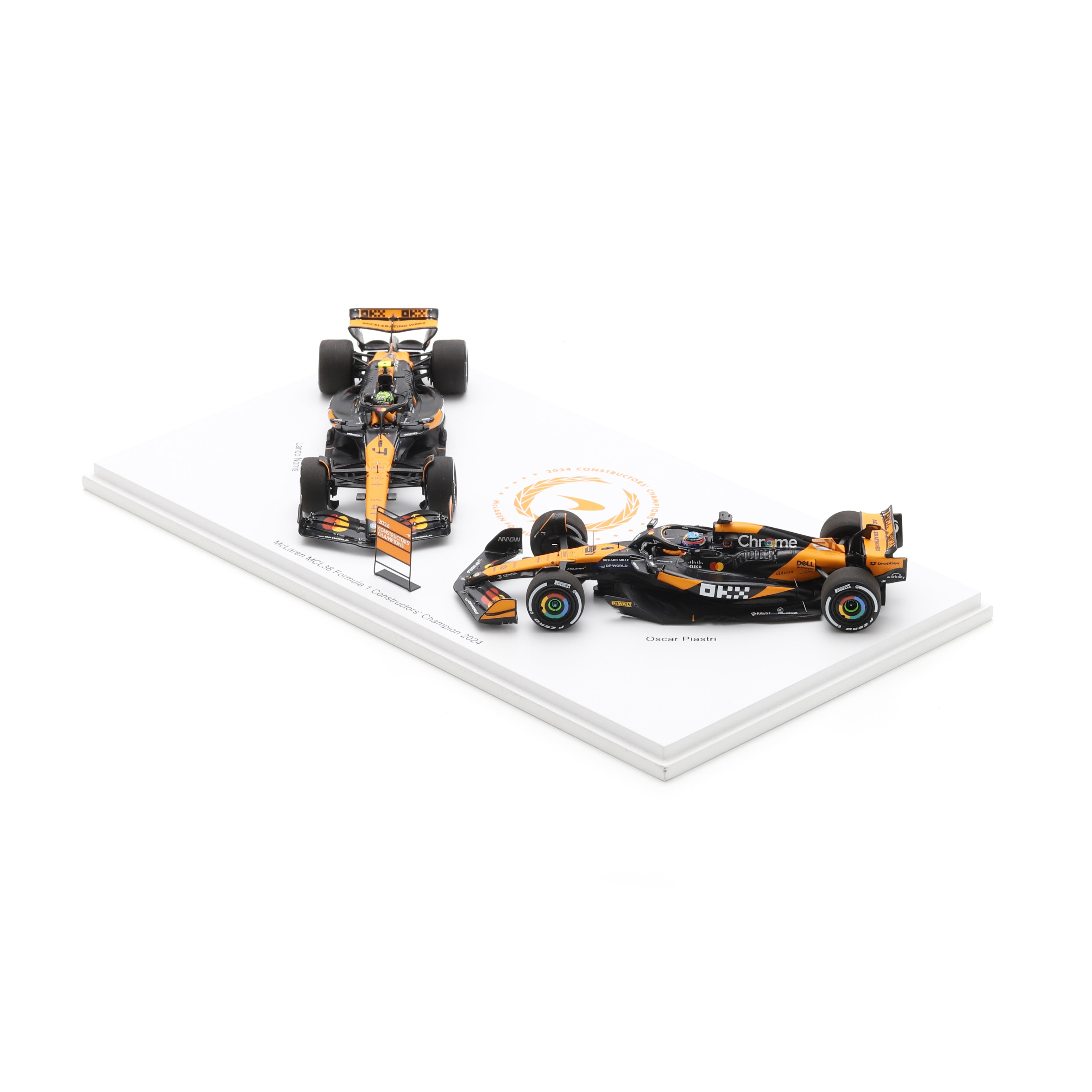 Spark McLaren Racing F1 MCL38 Formula 1 Constructors Champions 2024 Special Edition Set Papaya - 1:43 Scale