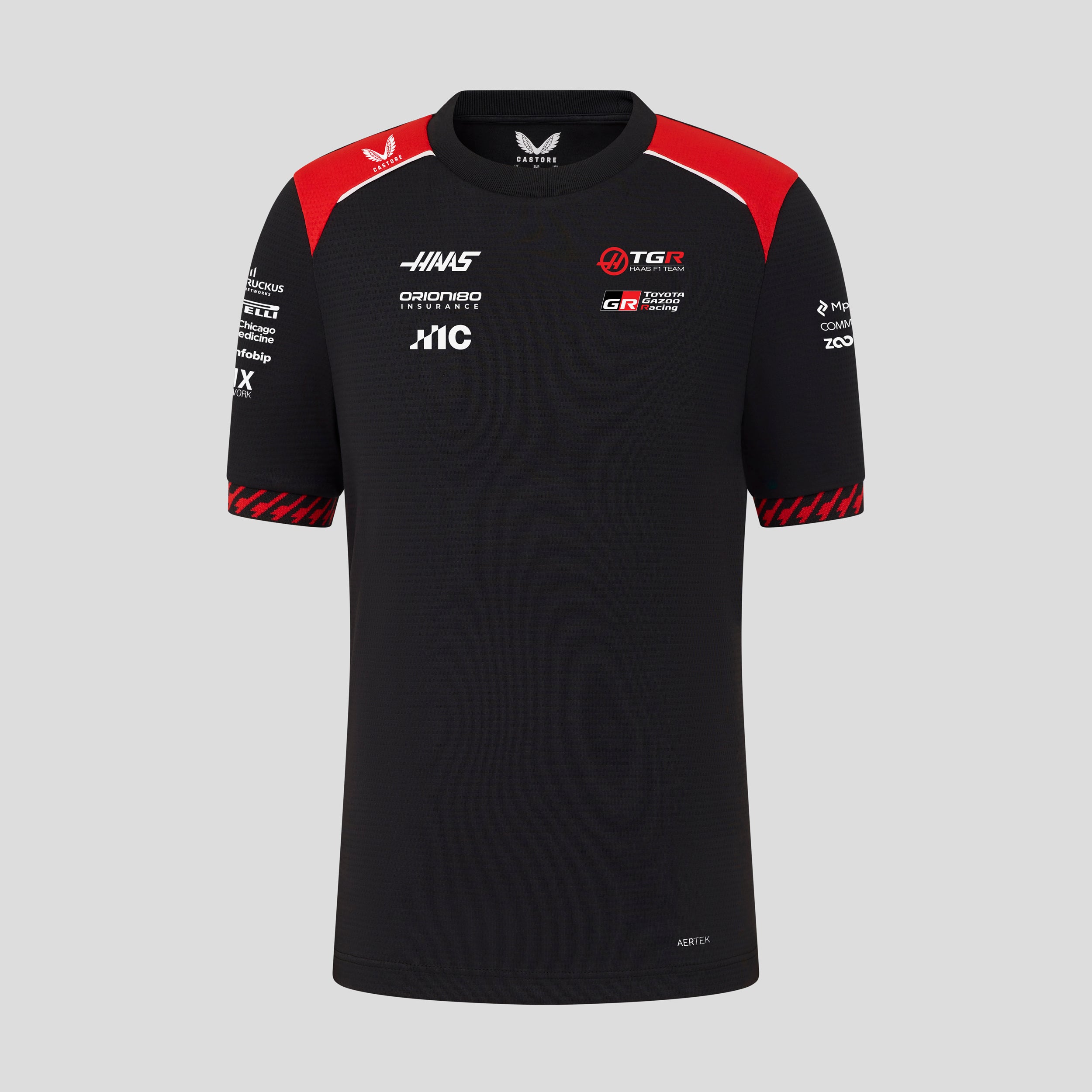 Haas F1 Team 2026 Set Up Tee Kids - Caviar / Flame Scarlet