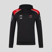Haas F1 Team 2026 Overhead Hoodie Unisex - Caviar / Flame Scarlet
