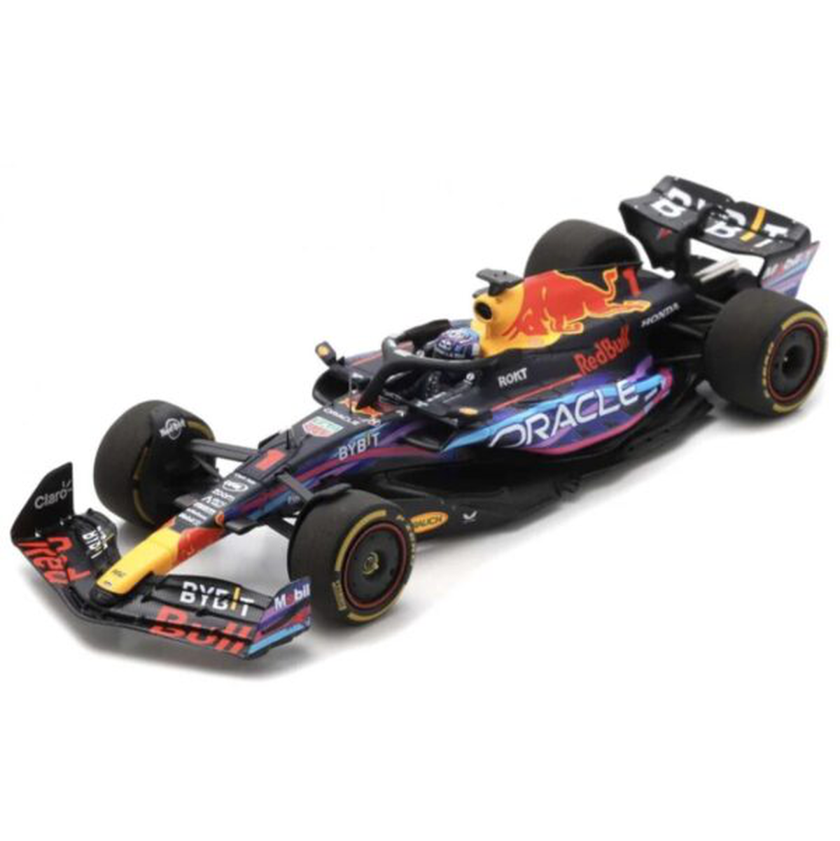 Bburago Red Bull Racing F1 RB19 Max Vertsappen 1 Miami GP Model Car Unisex - Navy - 1:43 Scale